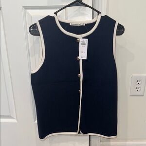 Abercrombie & Fitch Blue and White Boxy Tank Top nwt